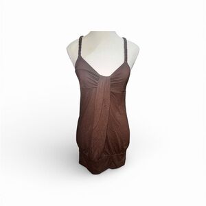 Weavers braided strap tunic top